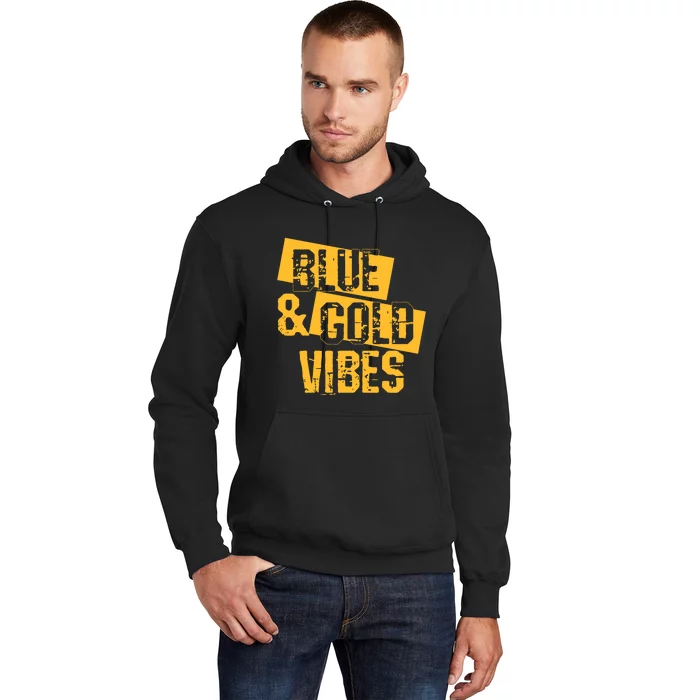 On Football We Wear Blue And Gold School Spirit Hoodie