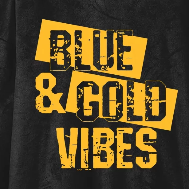 On Football We Wear Blue And Gold School Spirit Hooded Wearable Blanket