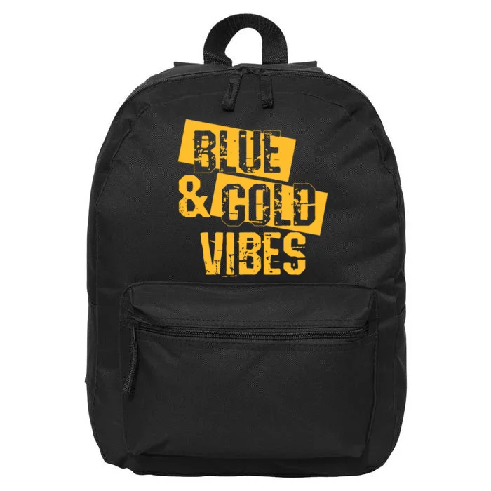 On Football We Wear Blue And Gold School Spirit 16 in Basic Backpack