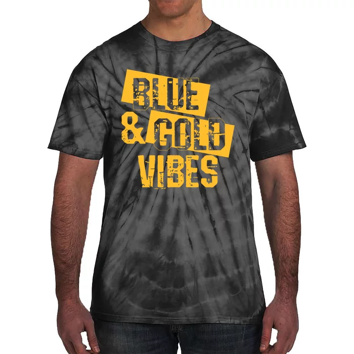 On Football We Wear Blue And Gold School Spirit Tie-Dye T-Shirt