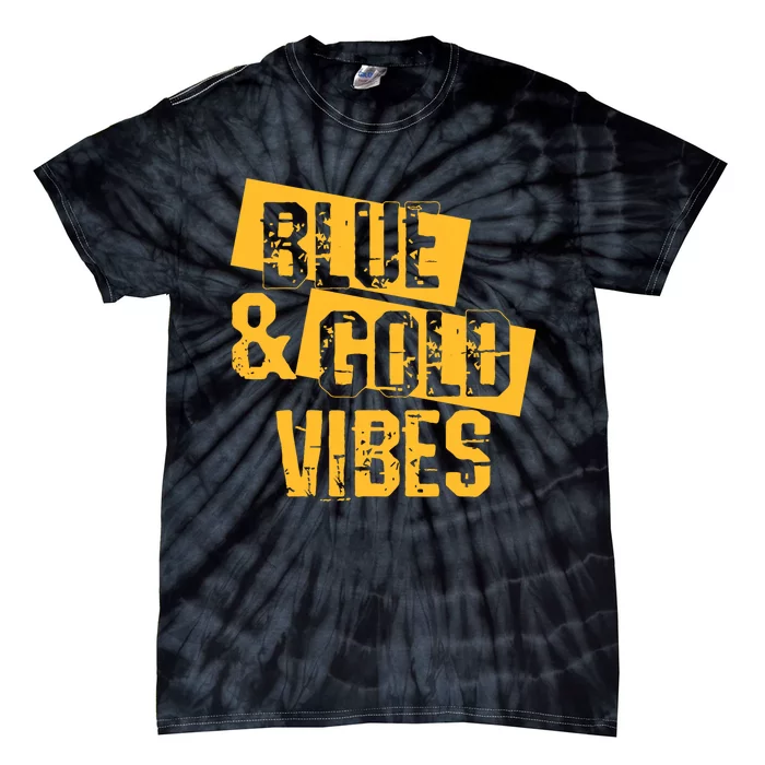 On Football We Wear Blue And Gold School Spirit Tie-Dye T-Shirt