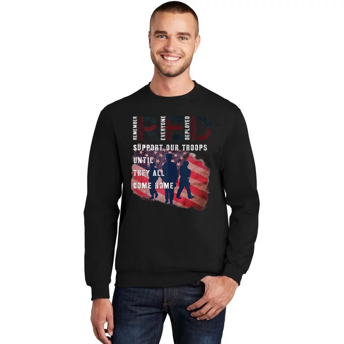 On Friday We Wear Red Friday Military Support Troops US Flag Sweatshirt