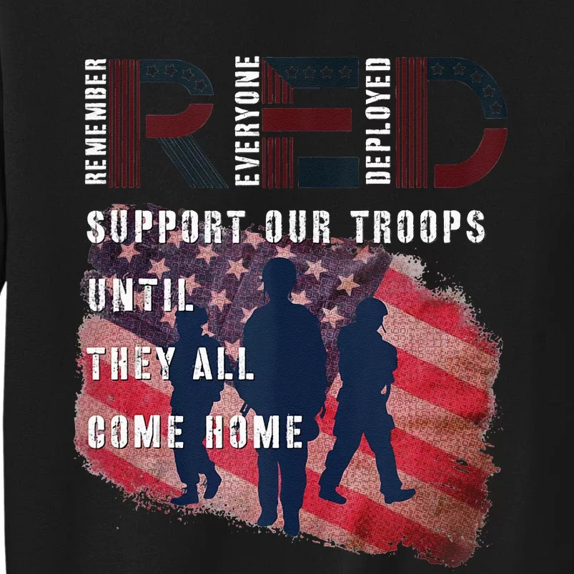 On Friday We Wear Red Friday Military Support Troops US Flag Sweatshirt