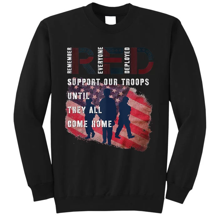 On Friday We Wear Red Friday Military Support Troops US Flag Sweatshirt