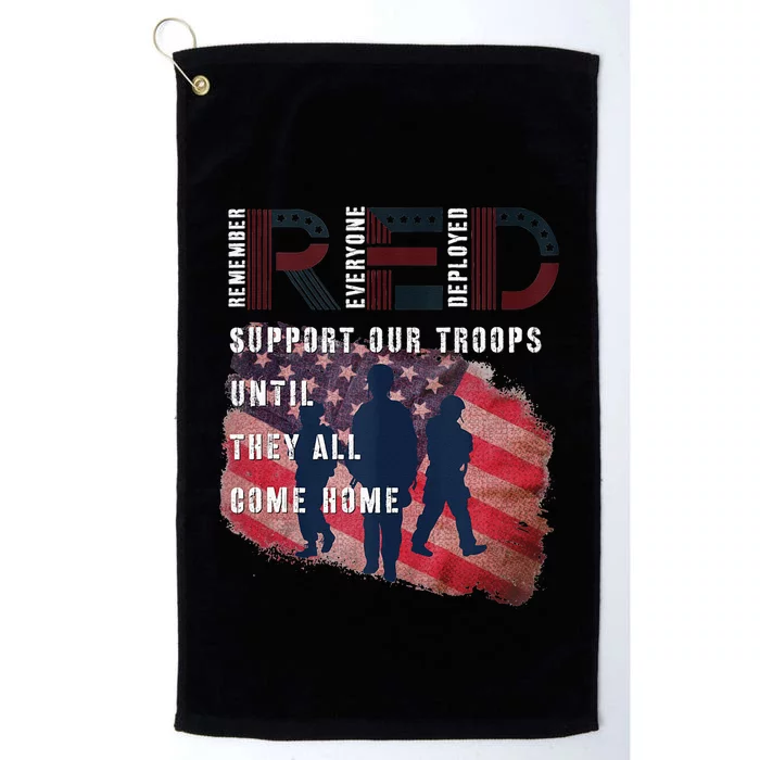 On Friday We Wear Red Friday Military Support Troops US Flag Platinum Collection Golf Towel