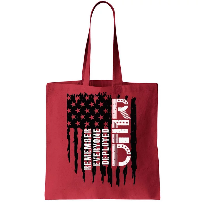 On Friday We Wear Red Friday Military Support Troops Us Flag Tote Bag