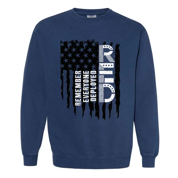 On Friday We Wear Red Friday Military Support Troops Us Flag Garment-Dyed Sweatshirt