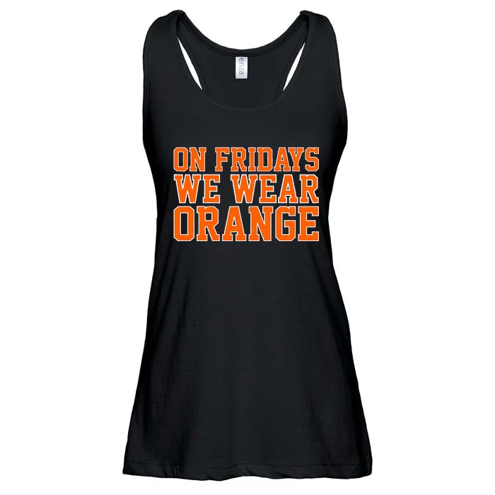 On Fridays We Wear Orange High School Football Team Pride Ladies Essential Flowy Tank