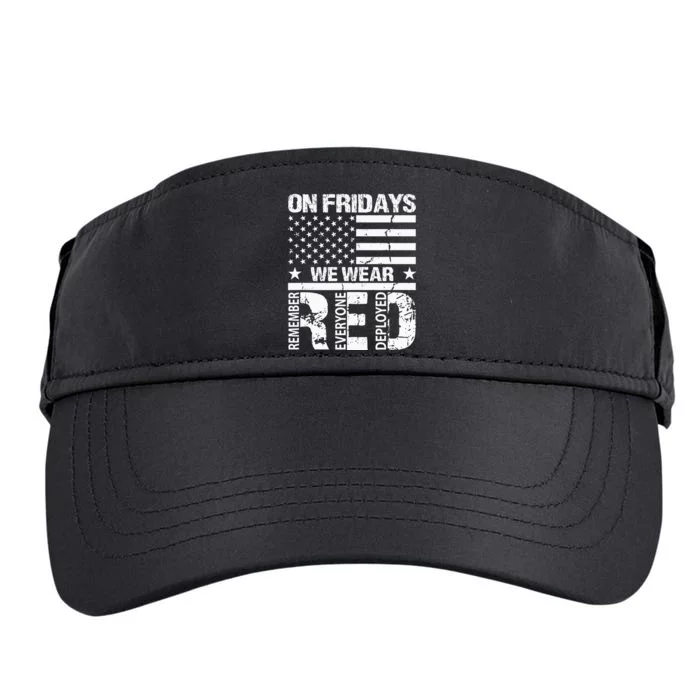 On Fridays We Wear Red American Flag Military Supportive Adult Drive Performance Visor