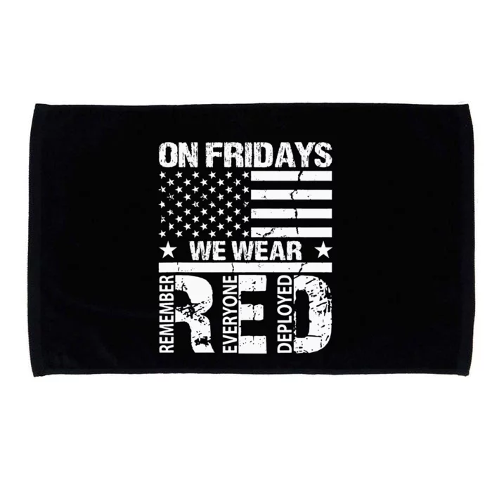 On Fridays We Wear Red American Flag Military Supportive Microfiber Hand Towel