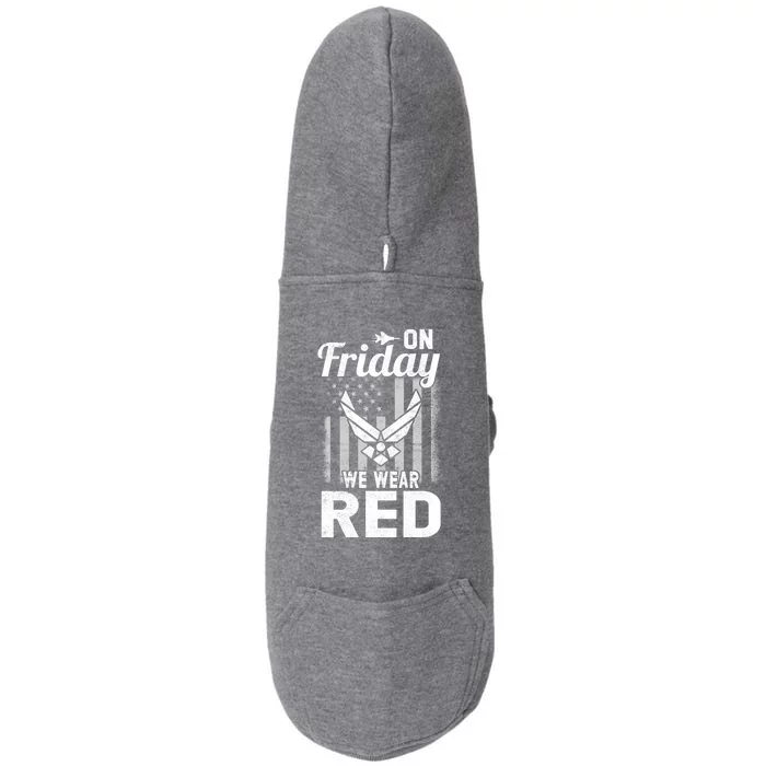 ON FRIDAY WE WEAR RED AIR FORCE AMERICAN FLAG Doggie 3-End Fleece Hoodie