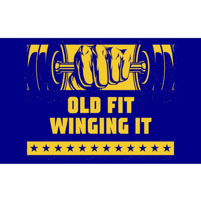 Old Fit Winging It Funny Workout Humor Gym Elderly Fitness Gift Bumper Sticker