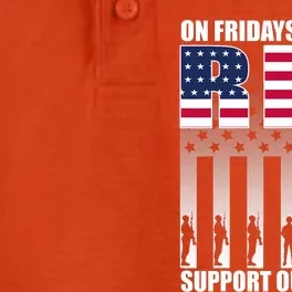 On Friday We Wear Red American Flag Military Supportive Dry Zone Grid Performance Polo