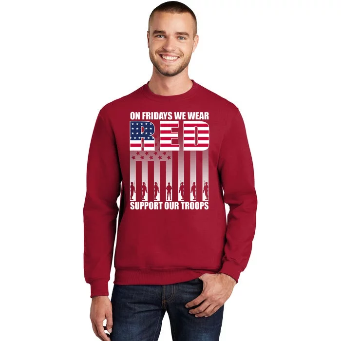 On Friday We Wear Red American Flag Military Supportive Sweatshirt