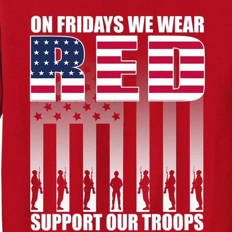 On Friday We Wear Red American Flag Military Supportive Sweatshirt