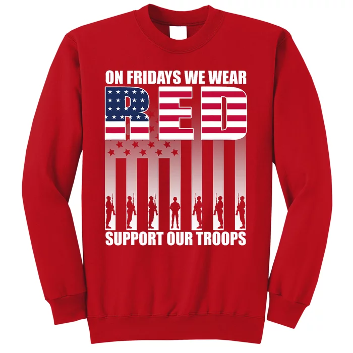 On Friday We Wear Red American Flag Military Supportive Sweatshirt