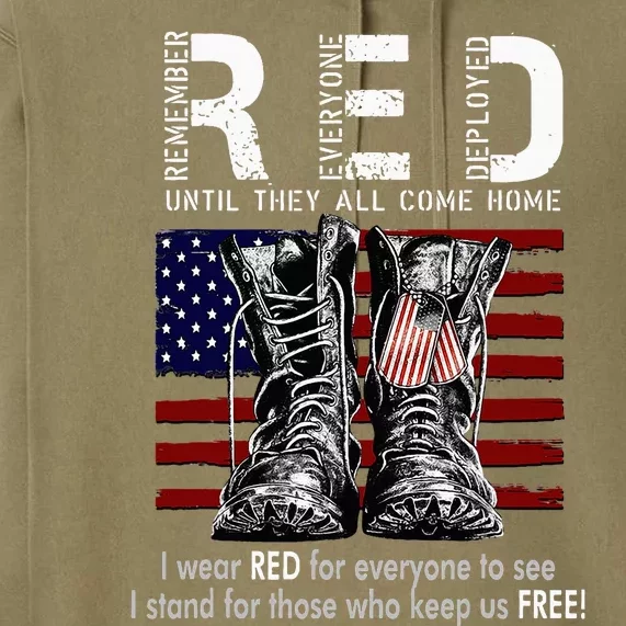 On Friday We Wear Red Remember Everyone Deployed Premium Hoodie