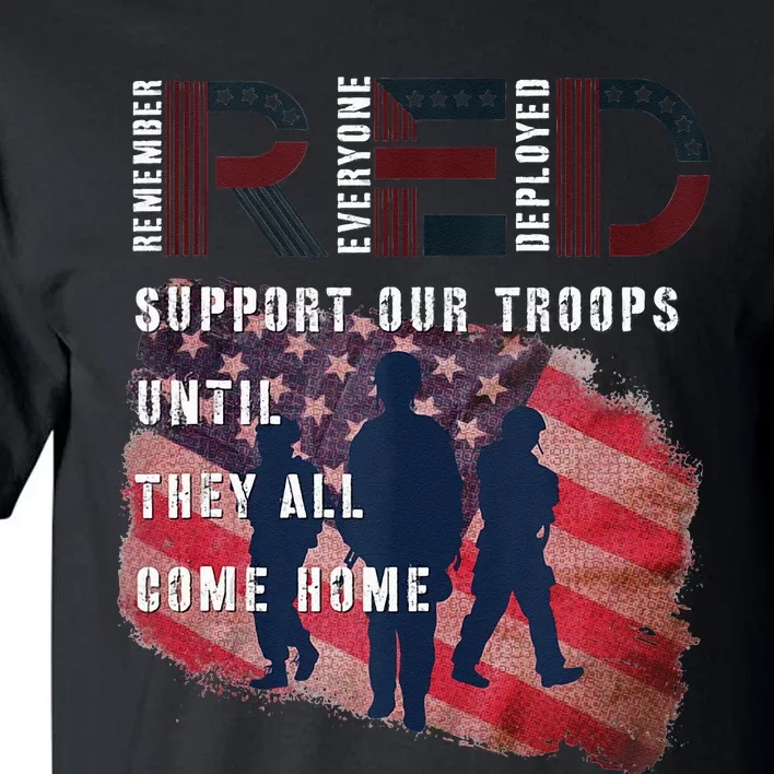 On Friday We Wear Red Friday Military Support Troops US Flag Tall T-Shirt