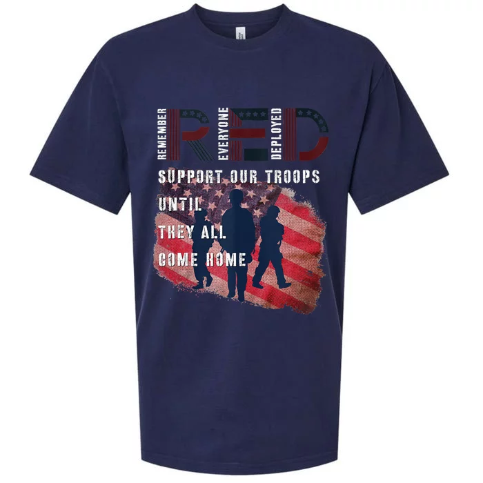 On Friday We Wear Red Friday Military Support Troops US Flag Sueded Cloud Jersey T-Shirt