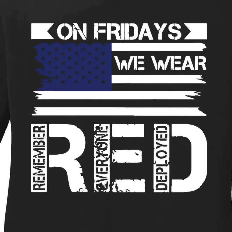 On Friday We Wear Red Ladies Long Sleeve Shirt