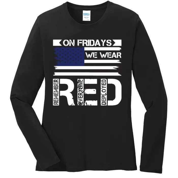 On Friday We Wear Red Ladies Long Sleeve Shirt