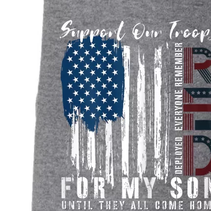 On Friday We Wear Red For My Son Military Support Us Flag Doggie 3-End Fleece Hoodie