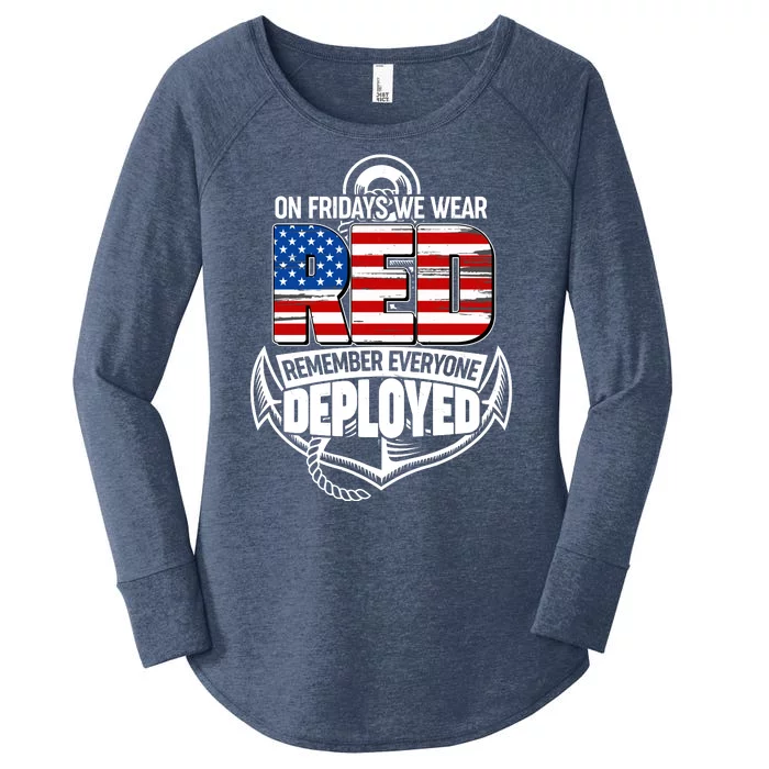 On Fridays We Wear RED Remember Everyone Deployed Women's Perfect Tri Tunic Long Sleeve Shirt