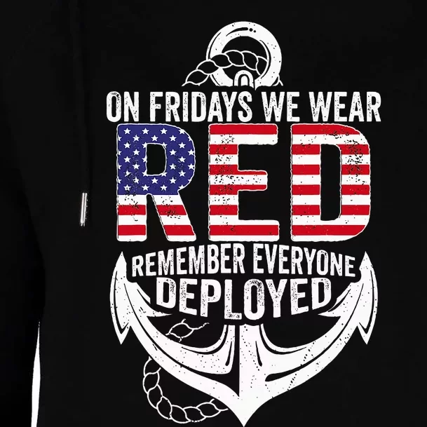 On Fridays We Wear Red Friday Womens Funnel Neck Pullover Hood