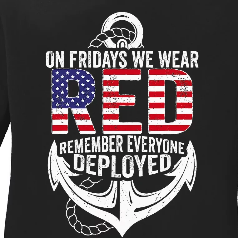 On Fridays We Wear Red Friday Ladies Long Sleeve Shirt