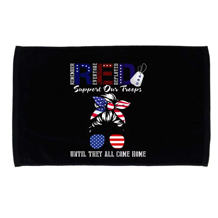 On Friday We Wear Red Military Support Troops Red US Flag Microfiber Hand Towel