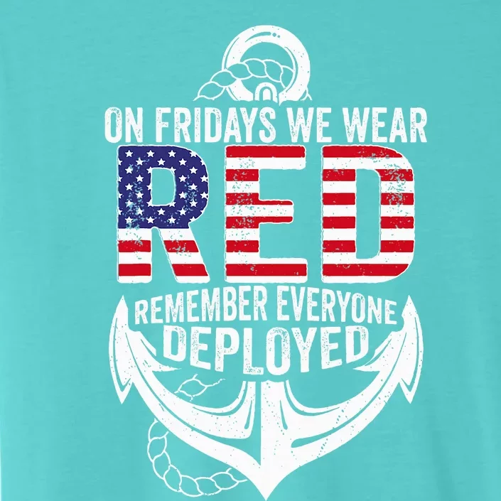 On Fridays We Wear Red Friday Navy Gift Distressed ChromaSoft Performance T-Shirt