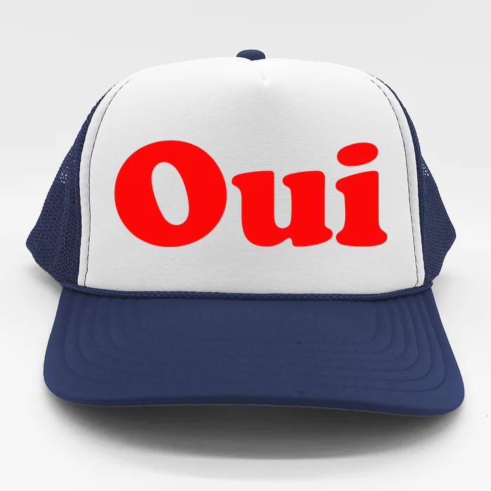 Oui French Yes Red Retro 90s Trucker Hat