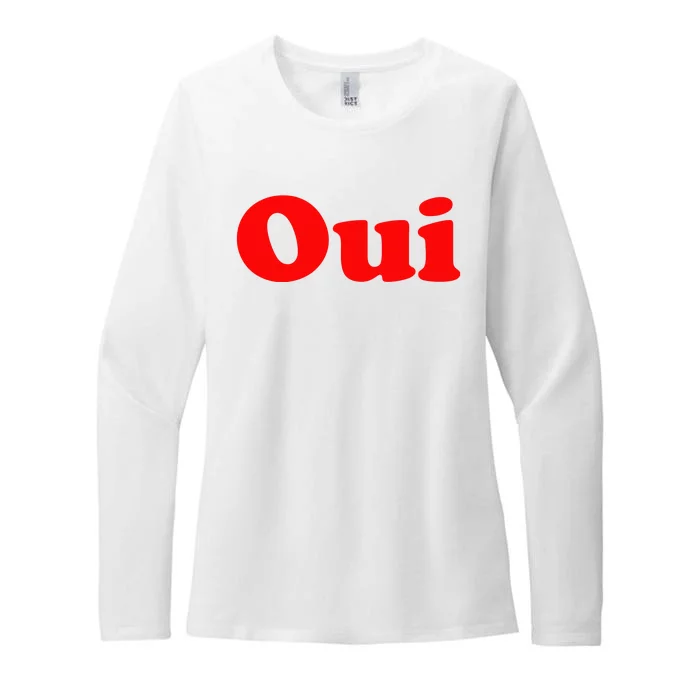 Oui French Yes Red Retro 90s Womens CVC Long Sleeve Shirt