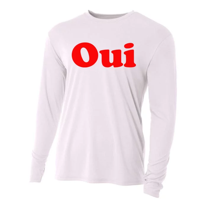 Oui French Yes Red Retro 90s Cooling Performance Long Sleeve Crew