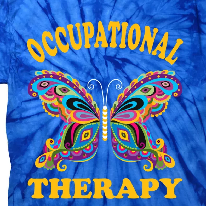 Ot Graduation 70s Retro Butterfly Occupational Therapy Funny Gift Tie-Dye T-Shirt