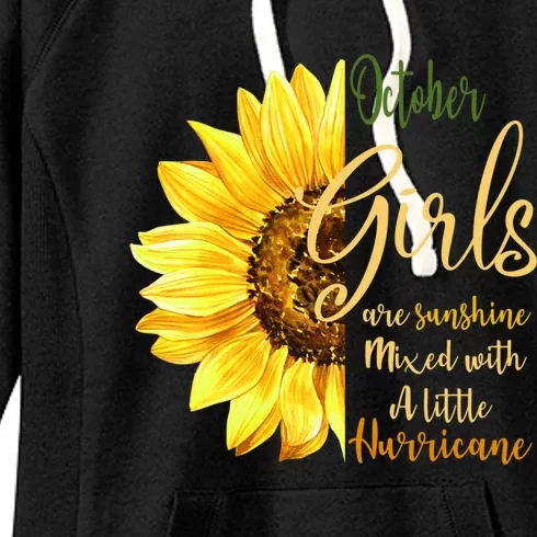 October Girl Are Sunshine Mixed Little Hurricane Flower Gift Women's Fleece Hoodie