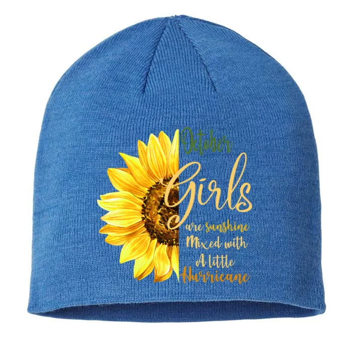 October Girl Are Sunshine Mixed Little Hurricane Flower Gift 8 1/2in Sustainable Knit Beanie