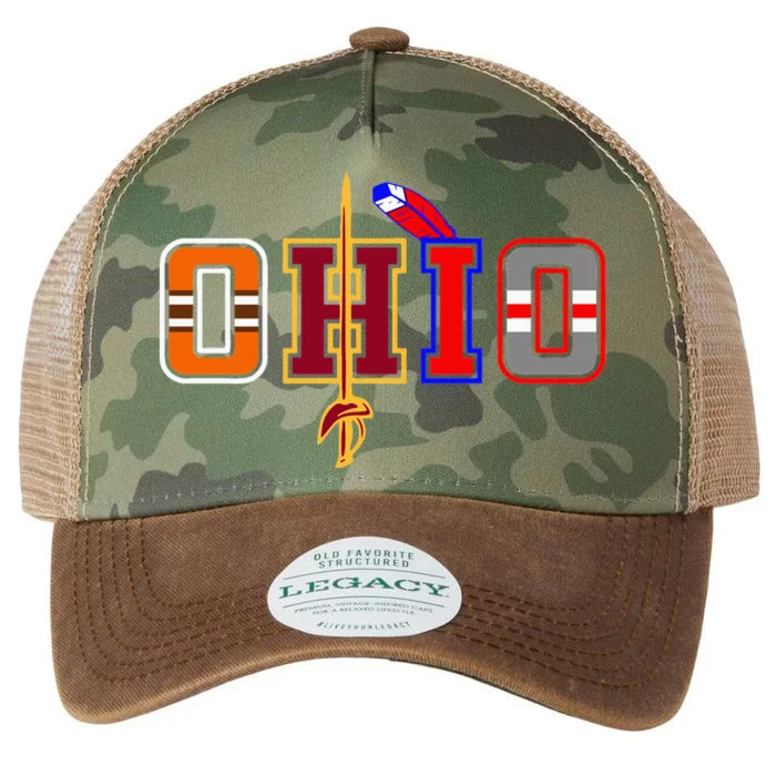 Ohio Gifts and DressedForDuty Ohio Black Small Legacy Tie Dye Trucker Hat