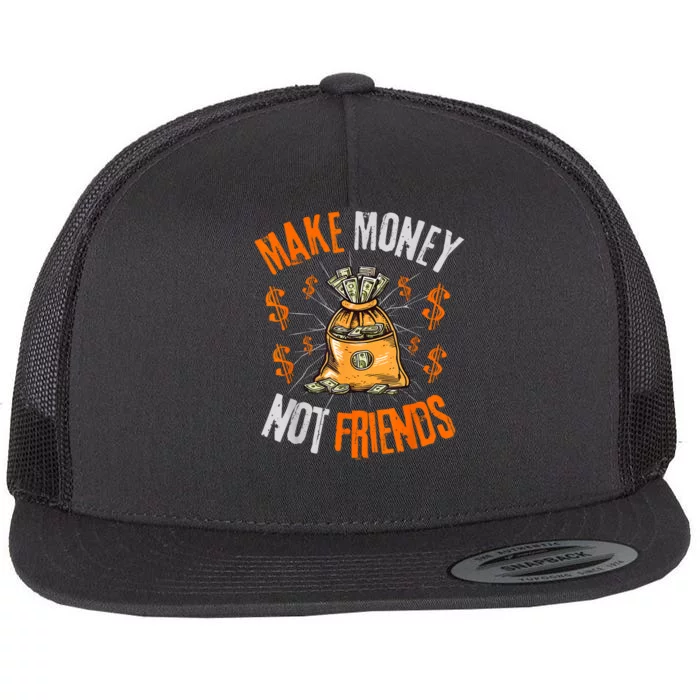 Olive Green And Orange Flat Bill Trucker Hat