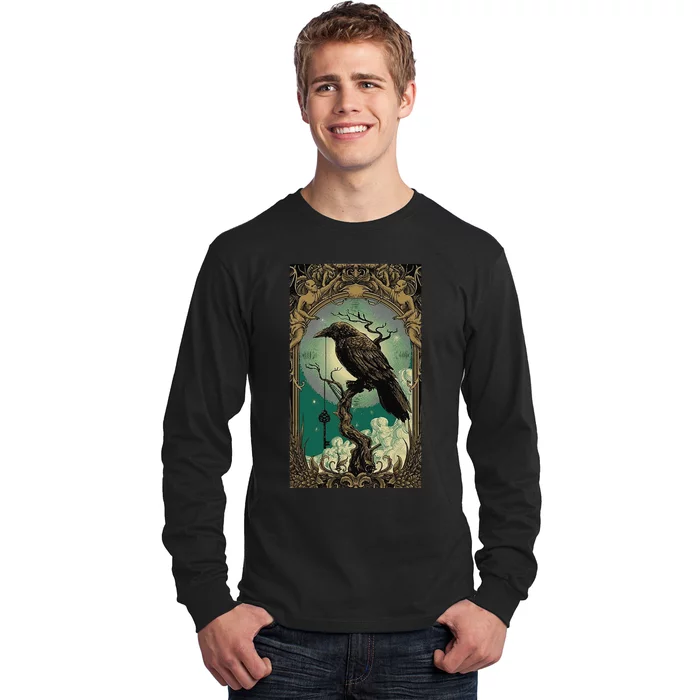 Occult Gothic Aesthetic Esoteric Crow Witchcraft Mysticism Long Sleeve Shirt