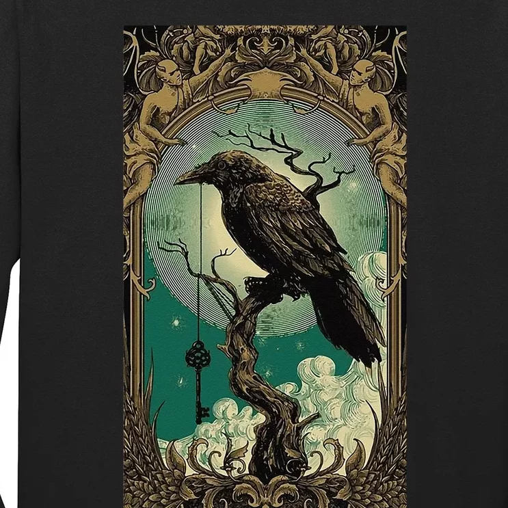 Occult Gothic Aesthetic Esoteric Crow Witchcraft Mysticism Long Sleeve Shirt