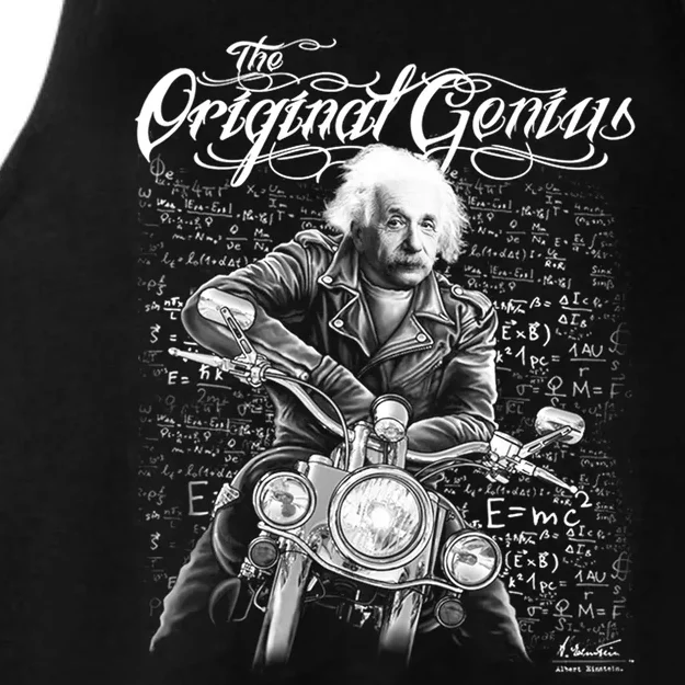 Original Genius Albert Einstein Biker Ladies Tri-Blend Wicking Tank