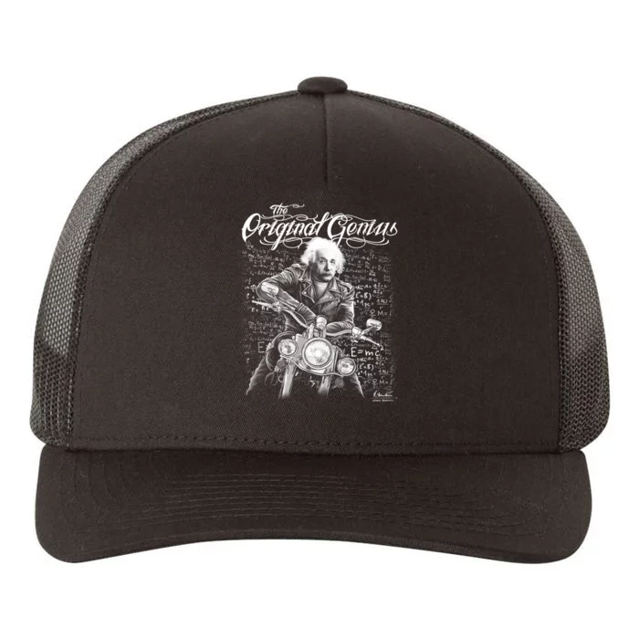 Original Genius Albert Einstein Biker Yupoong Adult 5-Panel Trucker Hat