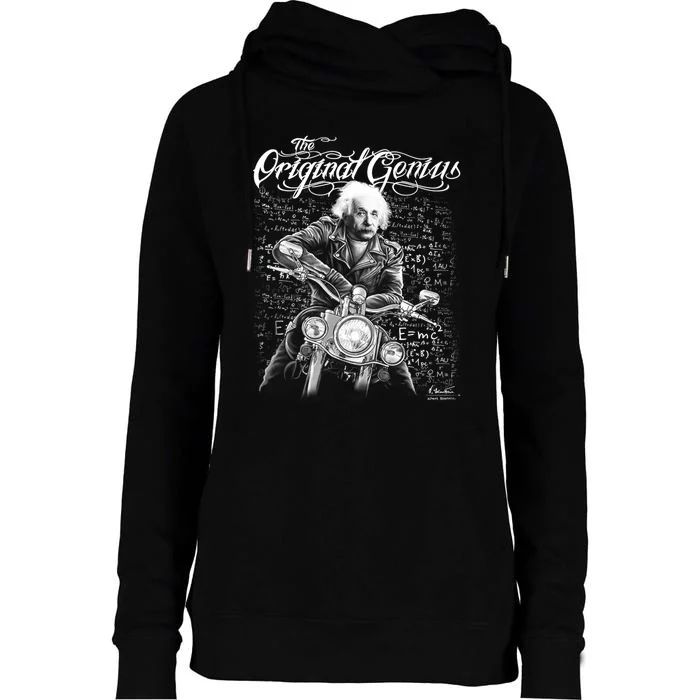 Original Genius Albert Einstein Biker Womens Funnel Neck Pullover Hood