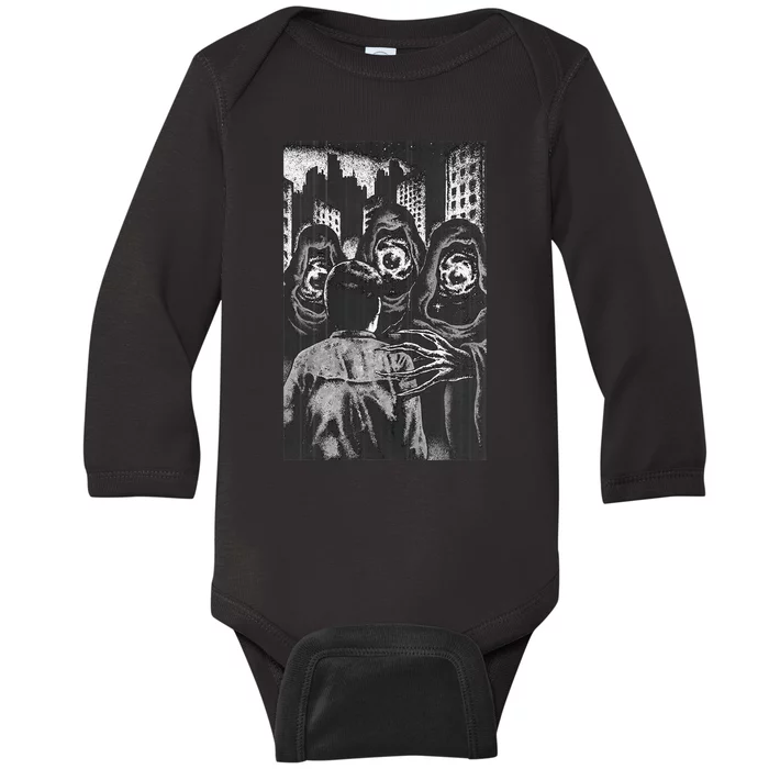 Occult Gothic Black Metal Dark Aesthetic Goth Baby Long Sleeve Bodysuit