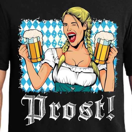 Oktoberfest Beer German Girl Bavarian Flag Drinking Prost Pajama Set