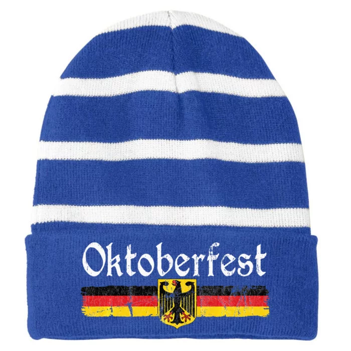 Oktoberfest German Beer German Flag Sweat Striped Beanie with Solid Band