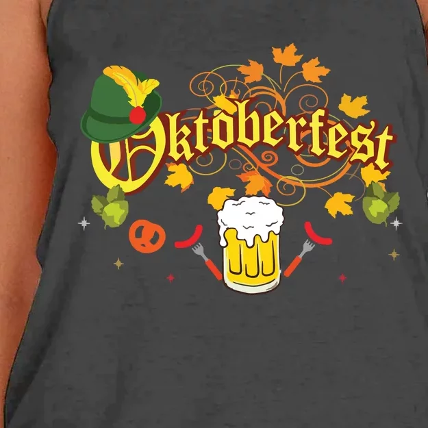 Oktoberfest German Beer Festival October Women's Knotted Racerback Tank