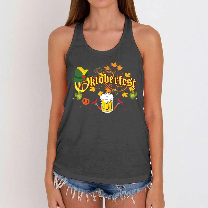 Oktoberfest German Beer Festival October Women's Knotted Racerback Tank