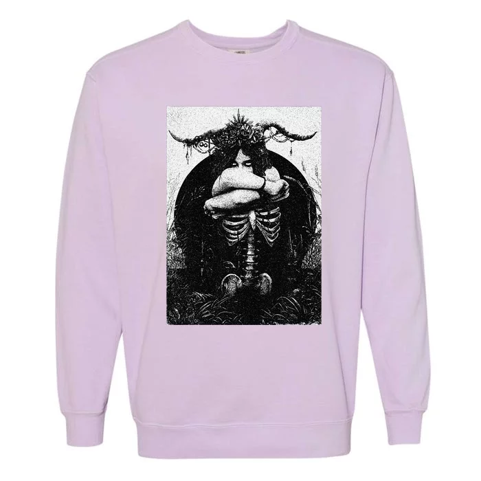 Occult Gothic Black Metal Dark Aesthetic Goth Garment-Dyed Sweatshirt